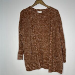 Pink Rose Burnt Orange Knit Cardigan